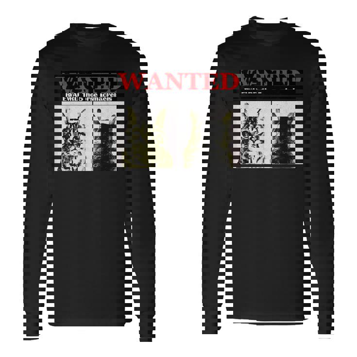 猫 ロック Rock Wanted キジトラ レトロ おしゃれ 個性的 可愛い 面白い 長袖Tシャツ