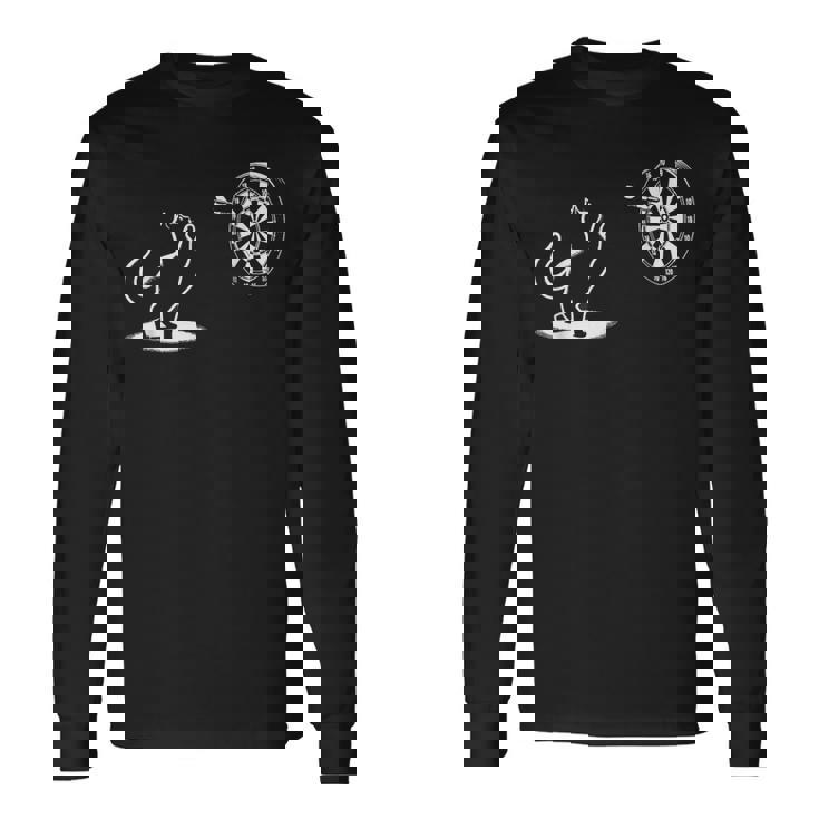 猫 遊び ダーツ 面白い 猫好き 子猫 ダーツプレーヤー 長袖Tシャツ