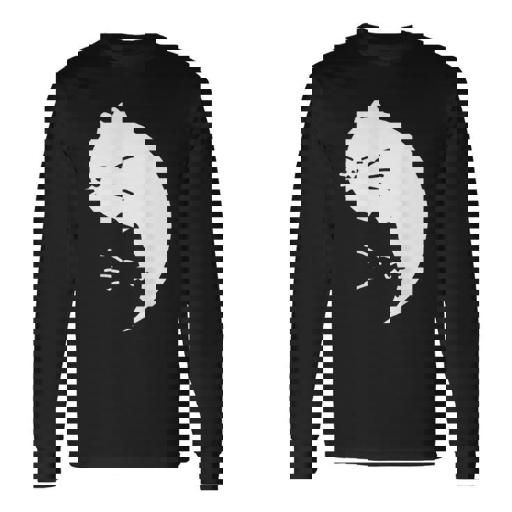 猫 陰陽 反対 調和 エネルギー 子猫 長袖Tシャツ