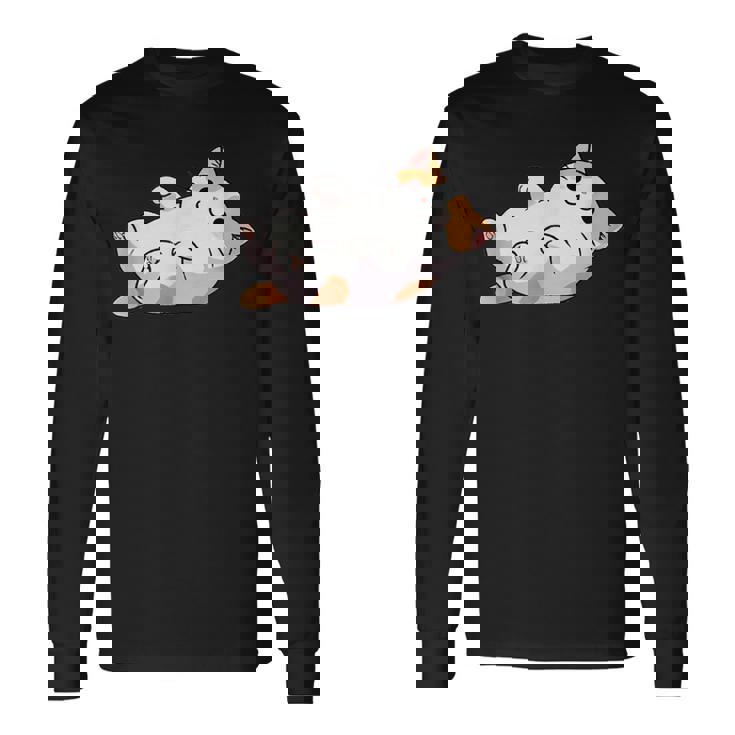 猫のへそ天 Cat Belly Trap 長袖Tシャツ