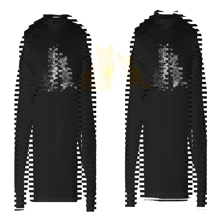 猫のルルとララ 長袖Tシャツ