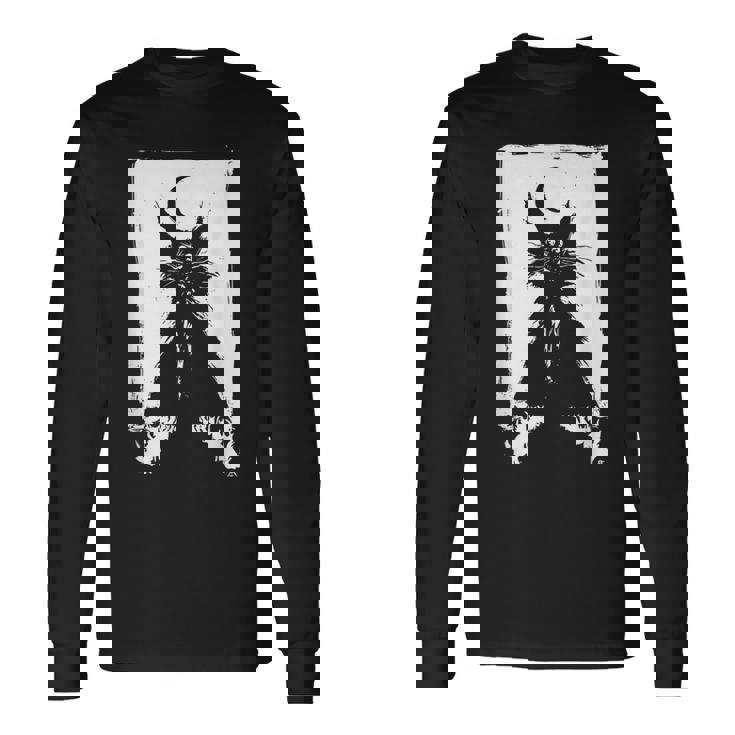 猫の夜の儀式 猫のウルタル・キム・ホルム アート Cat Night Ulthar Ritual Kim Holm 長袖Tシャツ