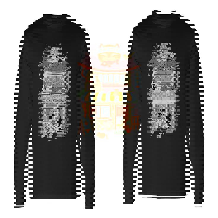 猫カフェ 長袖Tシャツ