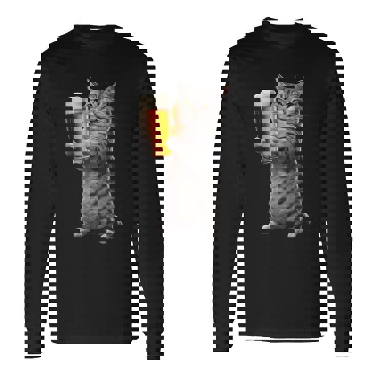 猫ビール 長袖Tシャツ