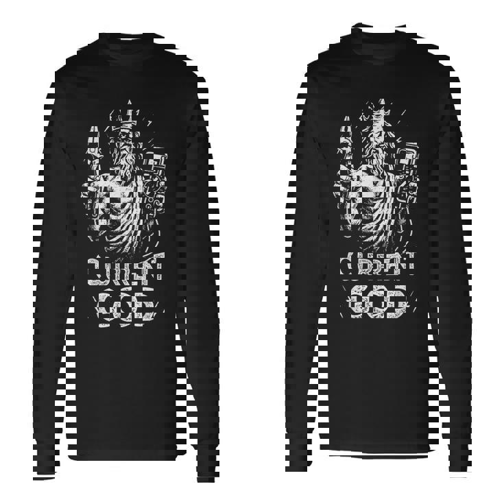 現神ゼウス ギリシャ神話 おもしろ電工 長袖Tシャツ