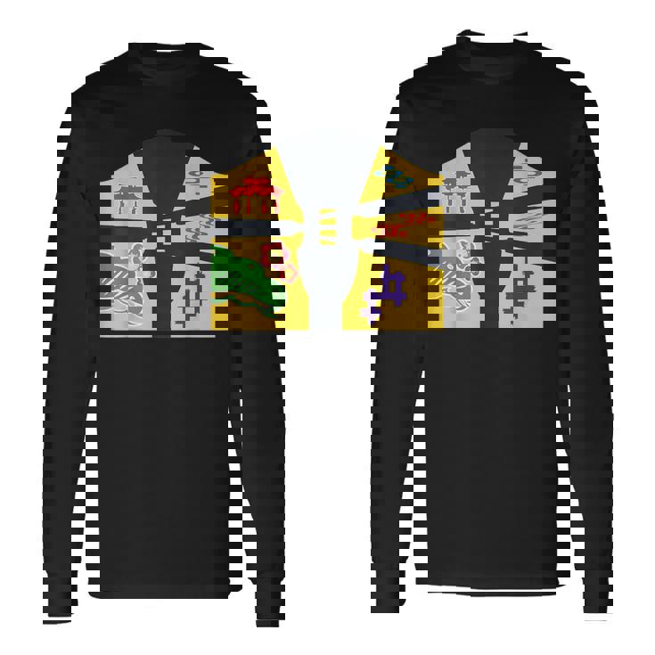 琉球備形沖縄沖縄内南朱型 三線 長袖Tシャツ