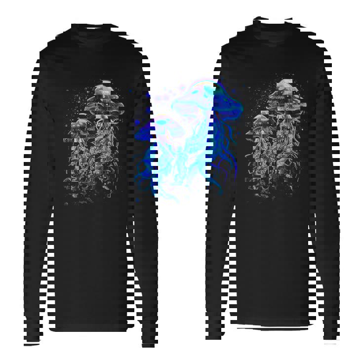 生物発光発光クラゲ 長袖Tシャツ