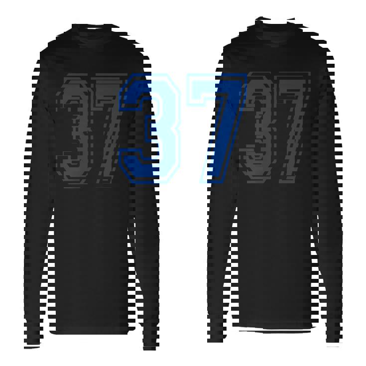 番号37インチ ブルー 長袖Tシャツ