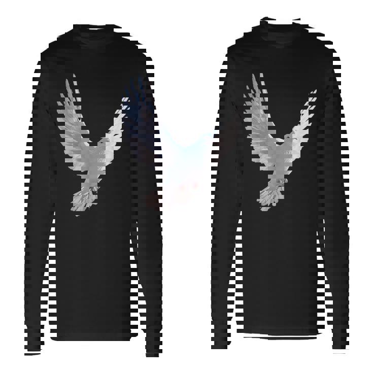 白いハト 白いキジバト 甘いハト 長袖Tシャツ