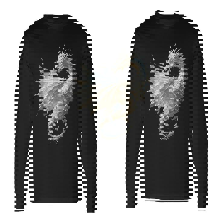 白龍 グラフィック 神話イラスト 白龍 長袖Tシャツ