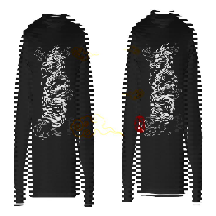 白龍、日本文化、縁起の良い 長袖Tシャツ