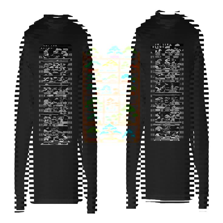 盆栽好きの棚盆栽 長袖Tシャツ