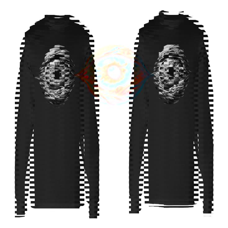 目玉 不気味な目 長袖Tシャツ