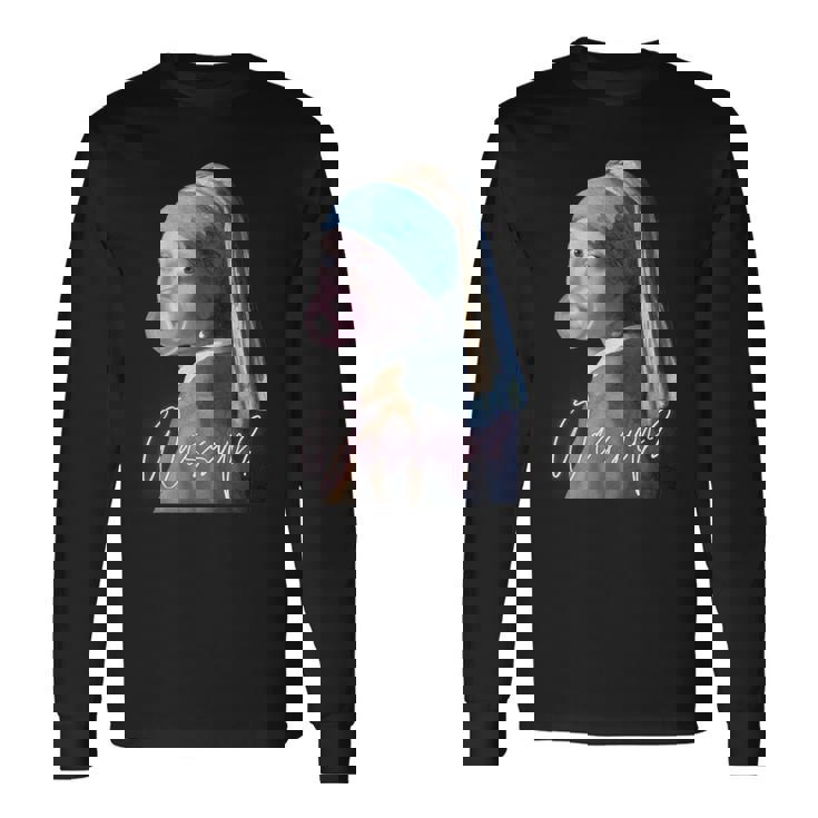 真珠の耳飾りの少女 フェルメール 面白い オルタード アート Wassup 長袖Tシャツ