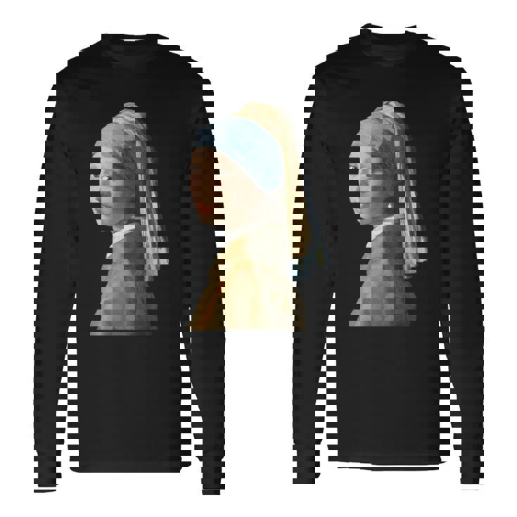 真珠の耳飾りの少女／フェルメール（切り抜き）【世界の名画】Johannesermeer 青いターバン 美術館アート 長袖Tシャツ ギフトのアイデア