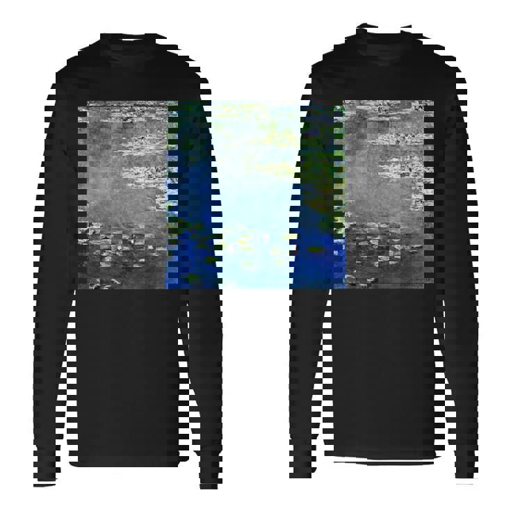 睡蓮の絵 長袖Tシャツ