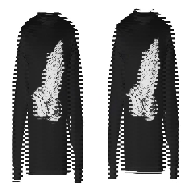 祈るイエスの手 長袖Tシャツ