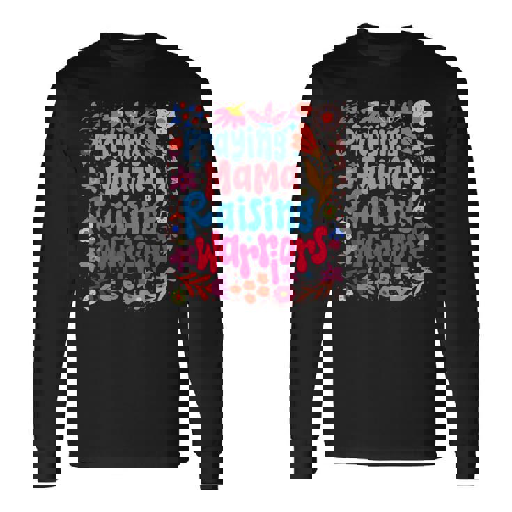 祈る母 育てる戦士 母の日 クリスチャンママ 長袖Tシャツ