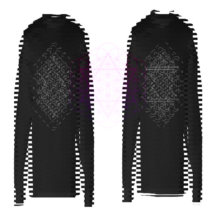 神聖幾何学 フラワーオブライフ 六芒星 長袖Tシャツ