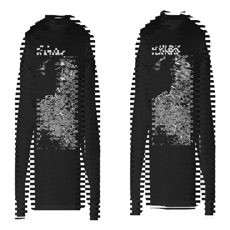 福岡ジャパン クラシック シティ マップ グラフィック 長袖Tシャツ