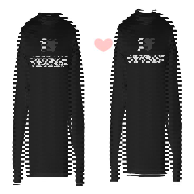 私はベトナムが大好きです、私はベトナムを心から愛しています 長袖Tシャツ