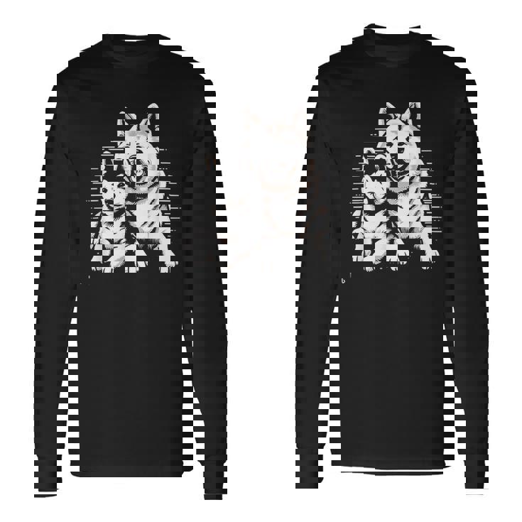 秋田犬 グラフィックtシャツ レディース メンズ 長袖Tシャツ