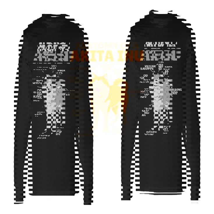 秋田犬 解剖学 甘い説明 秋田犬 長袖Tシャツ ギフトのアイデア