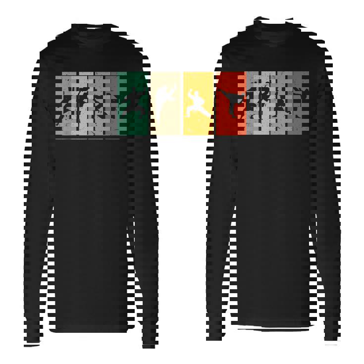 空手戦闘機シルエット空手 長袖Tシャツ