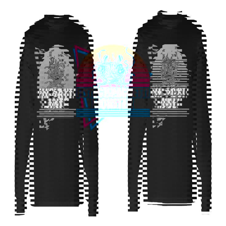 空飛ぶスパゲッティモンスター パスタファリ Fsm 無神論者 レトロ 長袖Tシャツ