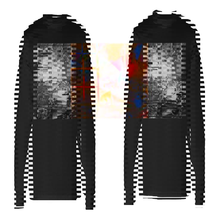 窓を通るパリ マルク・シャガール 長袖Tシャツ