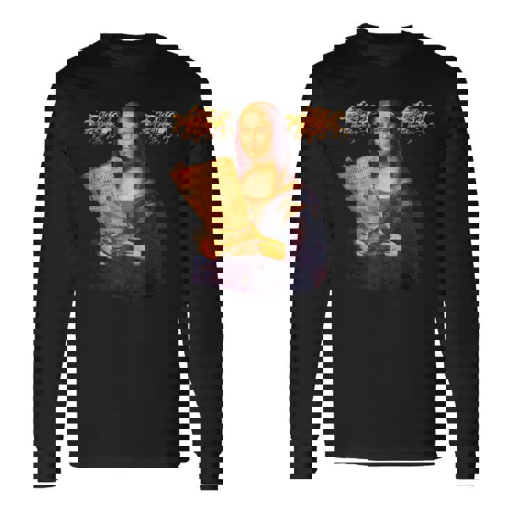 競馬 馬tシャツ モナリザ おもしろ ウマ レース 馬 乗馬 競馬 面白いtシャツ メンズ グッズ ネタ 大人 男性 長袖Tシャツ