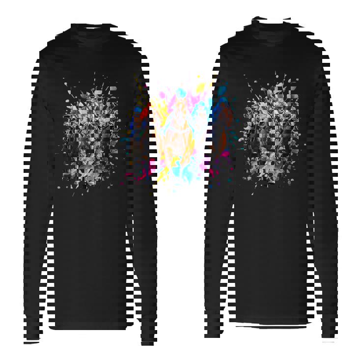 競馬 馬tシャツ 面白いtシャツ カラフル おもしろ ウマ レース 馬 乗馬 競馬 メンズ グッズ ネタ 大人 男性 長袖Tシャツ