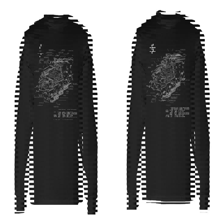 第一次世界大戦ドイツ戦車a7vの設計図 長袖Tシャツ