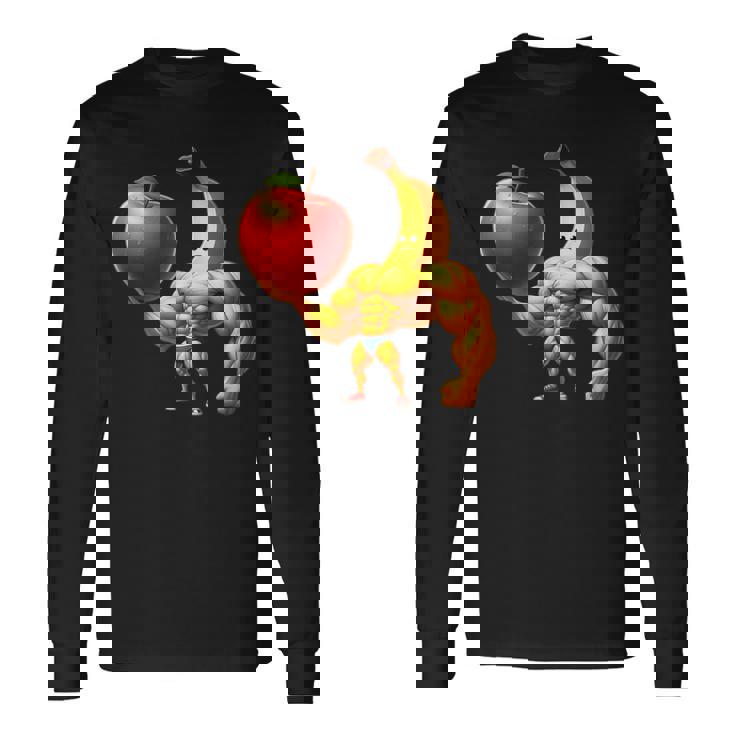 筋肉バナナリフティングジャイアントアップル 長袖Tシャツ