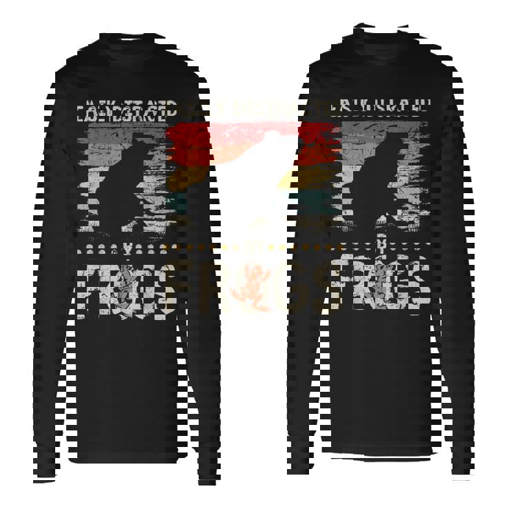 簡単に気を散らせるカエルのヴィンテージなカエル愛好家。 長袖Tシャツ