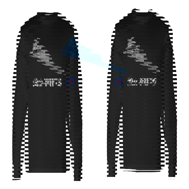 米軍機ステルス爆撃機b2スピリット 長袖Tシャツ