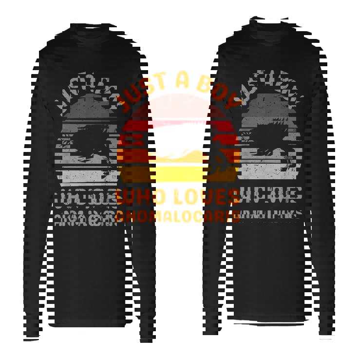 絶滅した節足動物アノマロカリスが大好きなただの少年 長袖Tシャツ