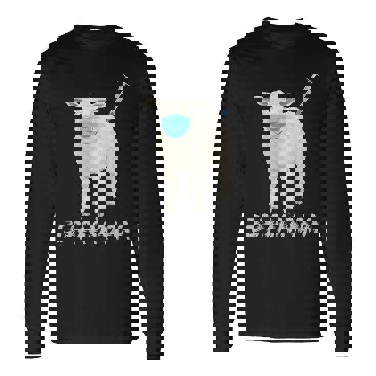 羊または羊 ワクチン防止マスク 長袖Tシャツ