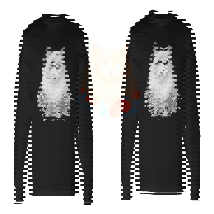 美しいラグドール猫 長袖Tシャツ