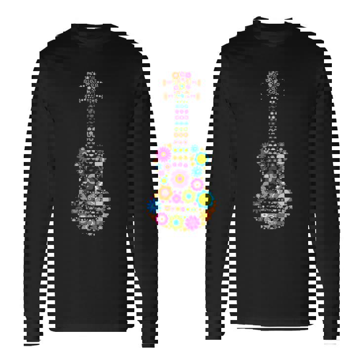美しい花の4弦ウクレレ楽器 長袖Tシャツ