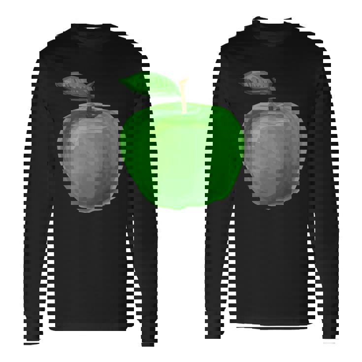 美しい青りんごを彩った果物や果物のりんご。 長袖Tシャツ