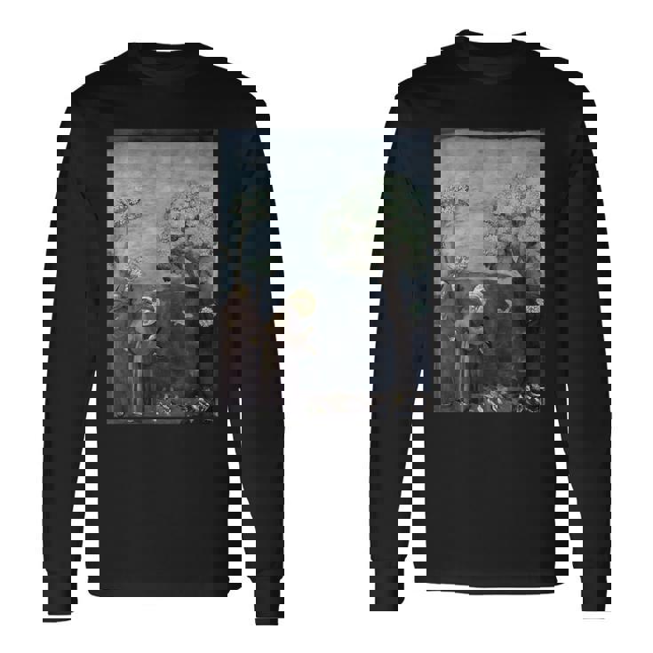 聖フランシスコ 鳥への説教 ジョット作 1299 長袖Tシャツ