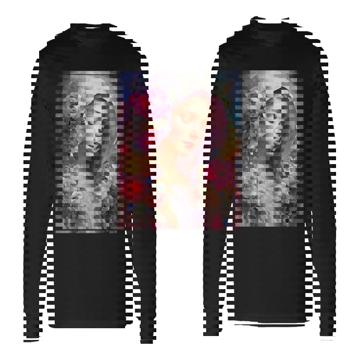 聖母、聖母マリア、聖母マリア、聖母 長袖Tシャツ