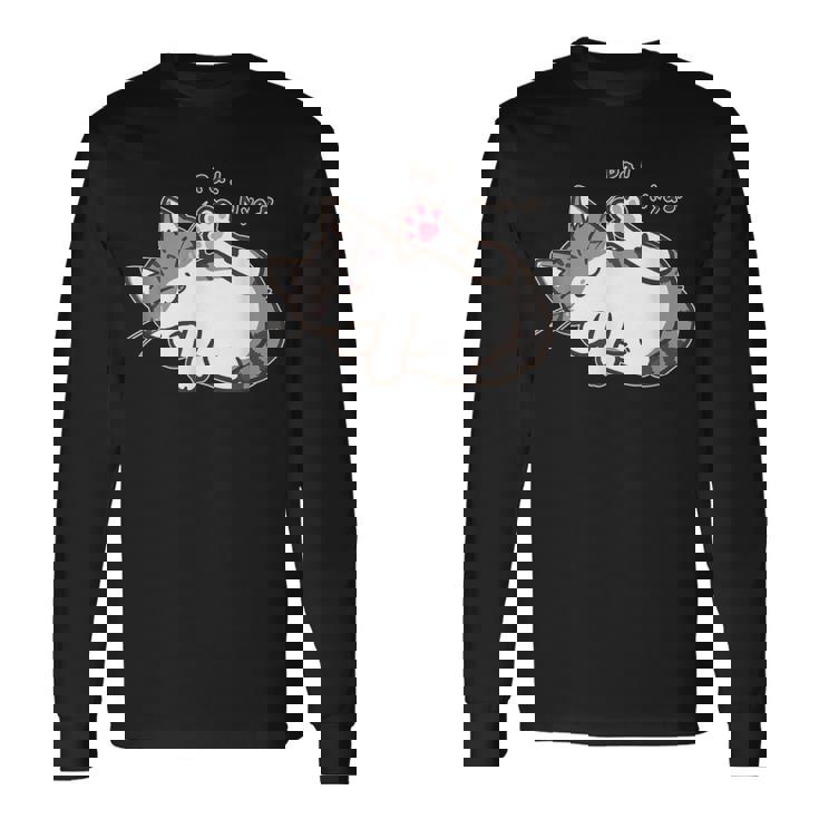 肉球を見せる猫ちゃん キジ白猫 猫好き 動物 かわいい おもしろ ネタ 長袖Tシャツ