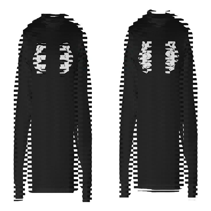 胸に手を当てる 長袖Tシャツ