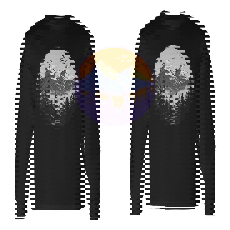 自然の中でのハイキング、ハイキング 長袖Tシャツ