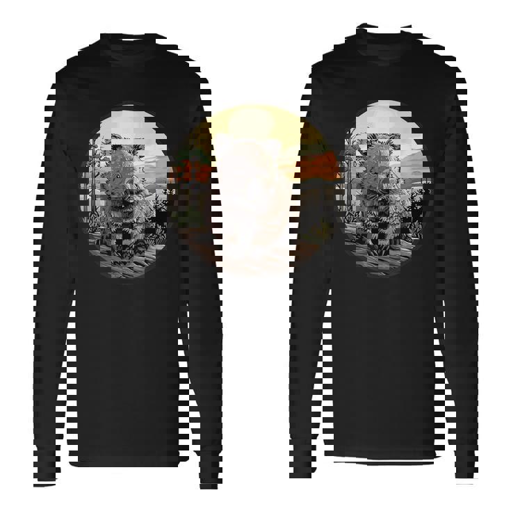 自然の中のウォンバット、ウォンバット 長袖Tシャツ ギフトのアイデア