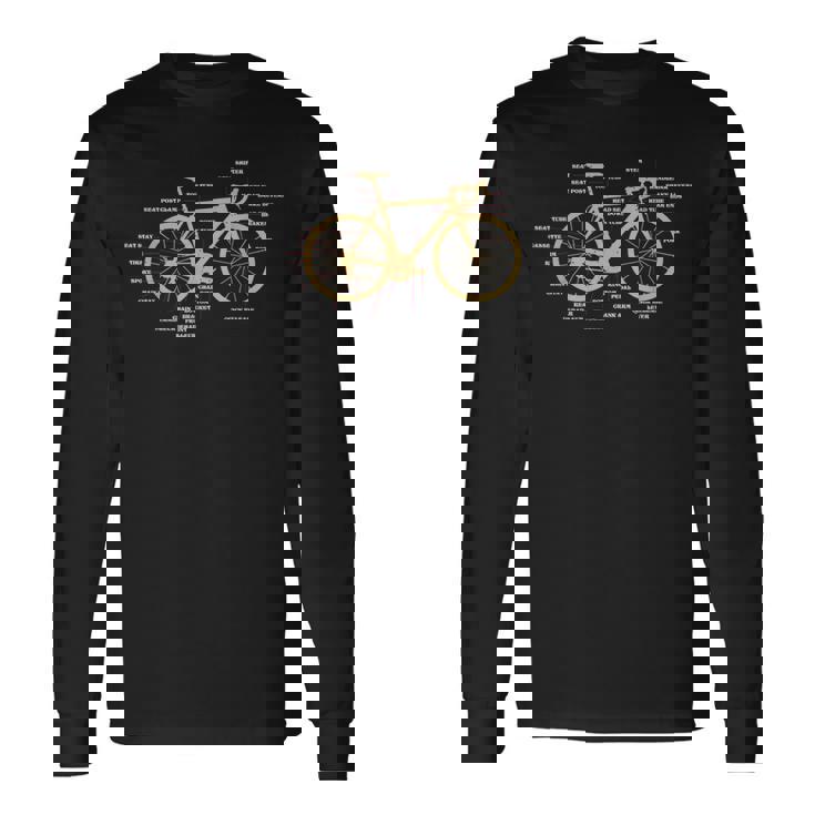 自転車 サイクリング 解剖学 ロードバイク パーツ バイク サイクリング サイクリング 長袖Tシャツ ギフトのアイデア