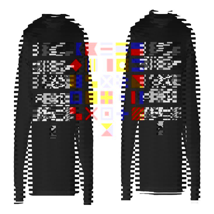 航海旗 アルファベット 国際海上信号旗 長袖Tシャツ