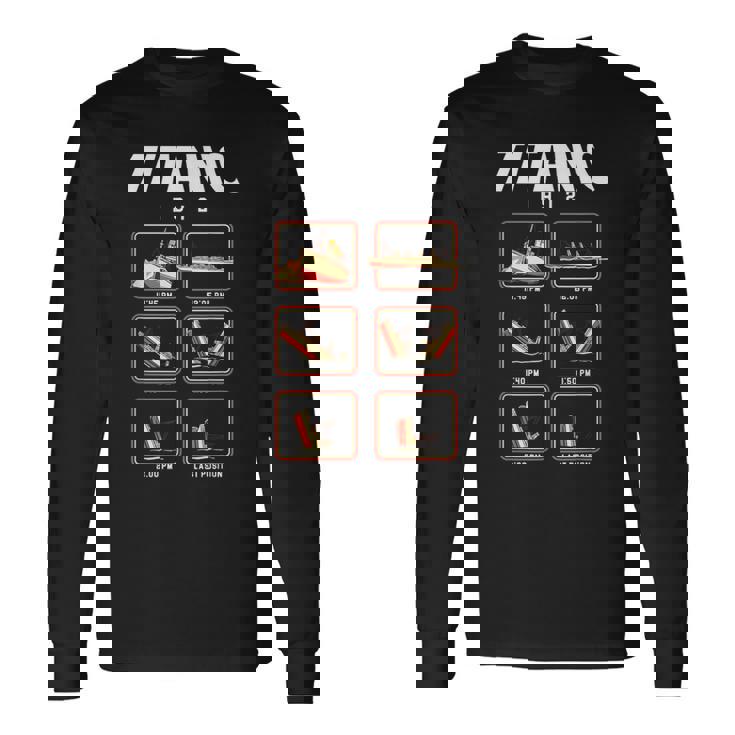 船1912クルーズのタイタニック号沈没段階 長袖Tシャツ